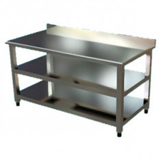 NT-7160-BSIM TABLE INOX DE TRAVAIL ÉTAGÈRE BASSE ET DE MILIEU