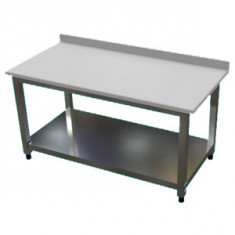 NTPT-6160-BS TABLE DE TRAVAIL EN INOX - DESSUS POLYÉTHYLÈNE ET ÉTAGÈRE BASSE